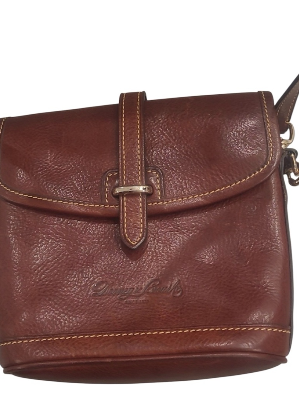 Dooney & Bourke Florentine Vacchetta Small Flap Crossbody Chestnut Brown